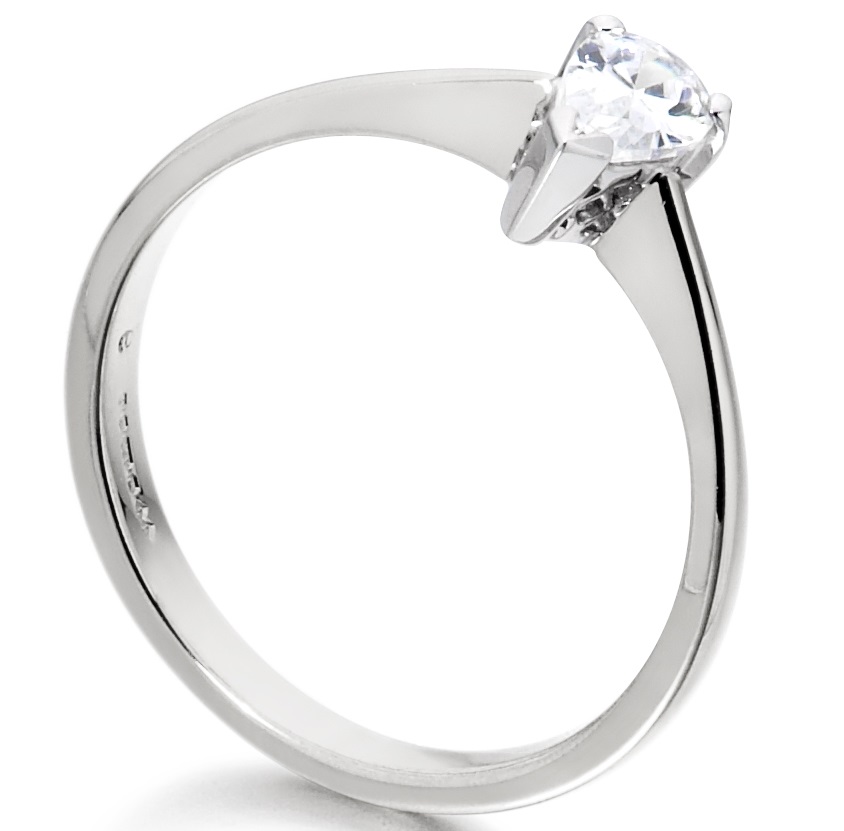 Pear Shape Platinum Diamond Engagement Ring ICD2722 Image 2